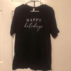 “HAPPY holidays” graphic t-shirt
